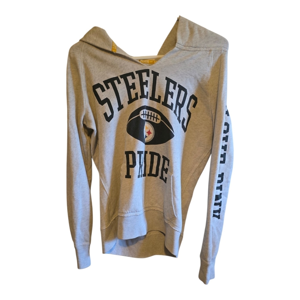 PINK Victoria's Secret Gray Steelers Pride Crewneck Collabration Sweatshirt